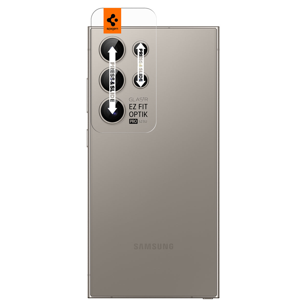 Spigen Galaxy S24 Ultra Lens Protector – Optik Pro EZ Fit (2 Pack) – Gray – product image 2
