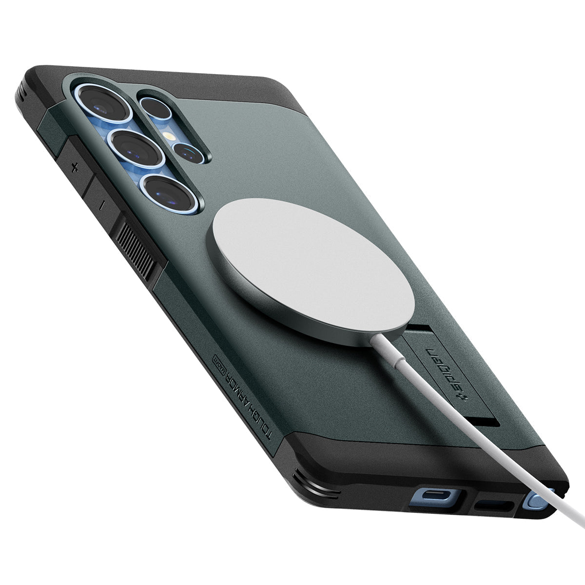 Spigen Galaxy S25 Ultra Case – Tough Armor AI (MagFit) – Abyss Green – product image 10