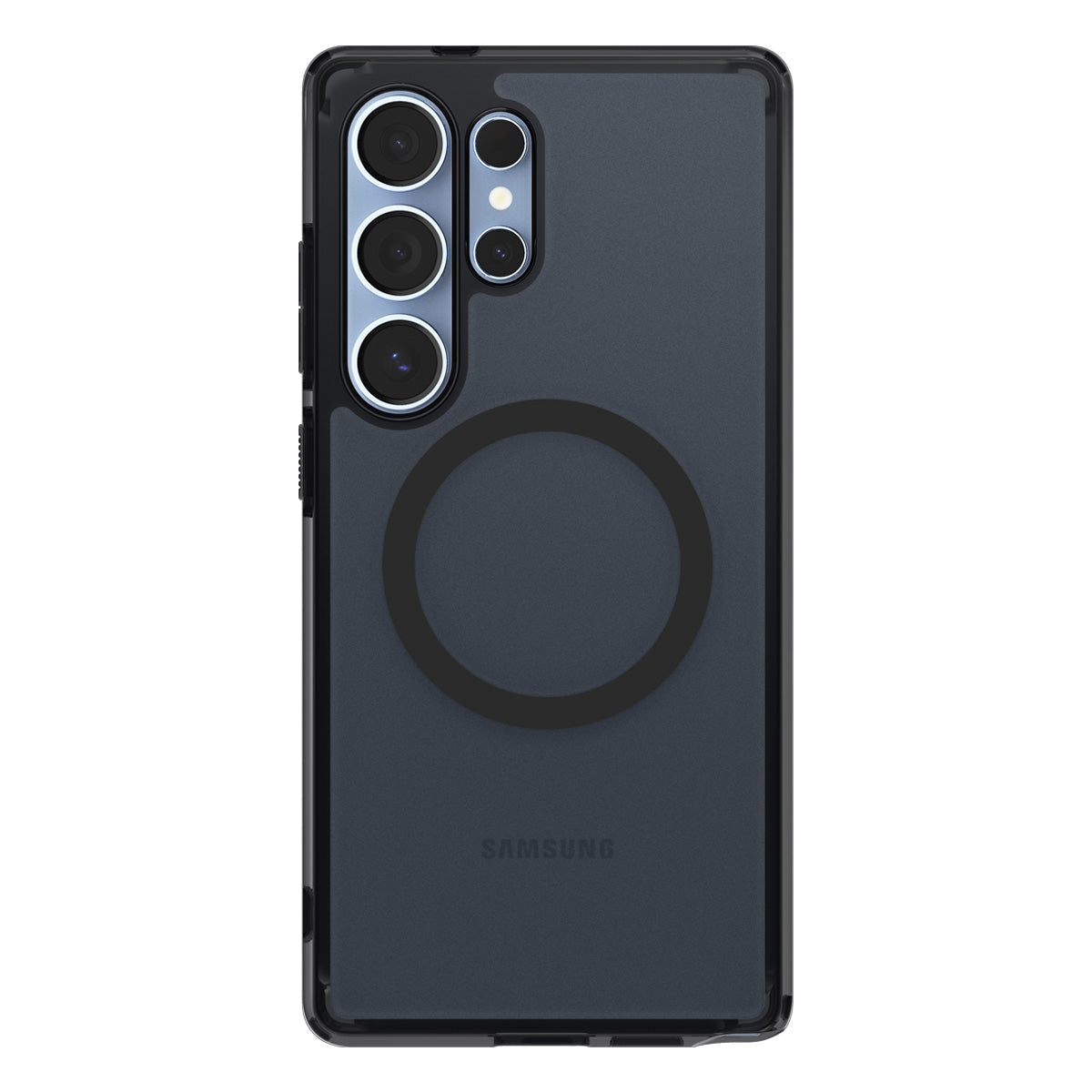 Spigen Galaxy S25 Ultra Ultra Hybrid MagFit case in Frost Black - rear view with magnetic ring