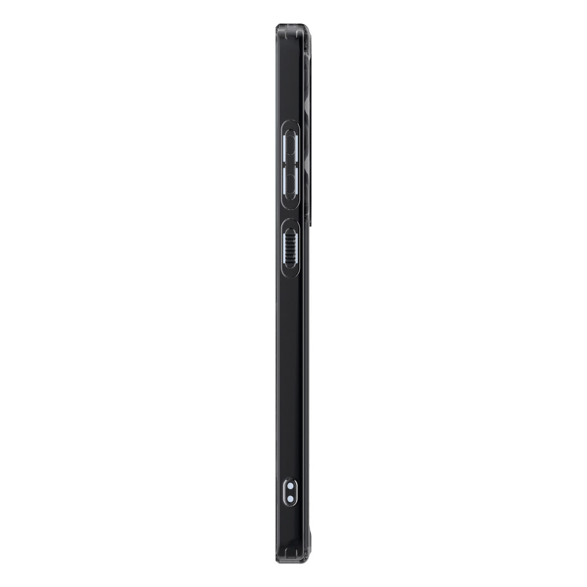 Spigen Galaxy S25 Ultra Ultra Hybrid MagFit case in Frost Black - side profile with button covers