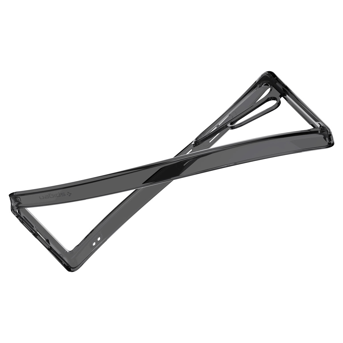 Spigen Galaxy S25 Ultra Ultra Hybrid MagFit case in Frost Black - flexible hybrid frame demonstration