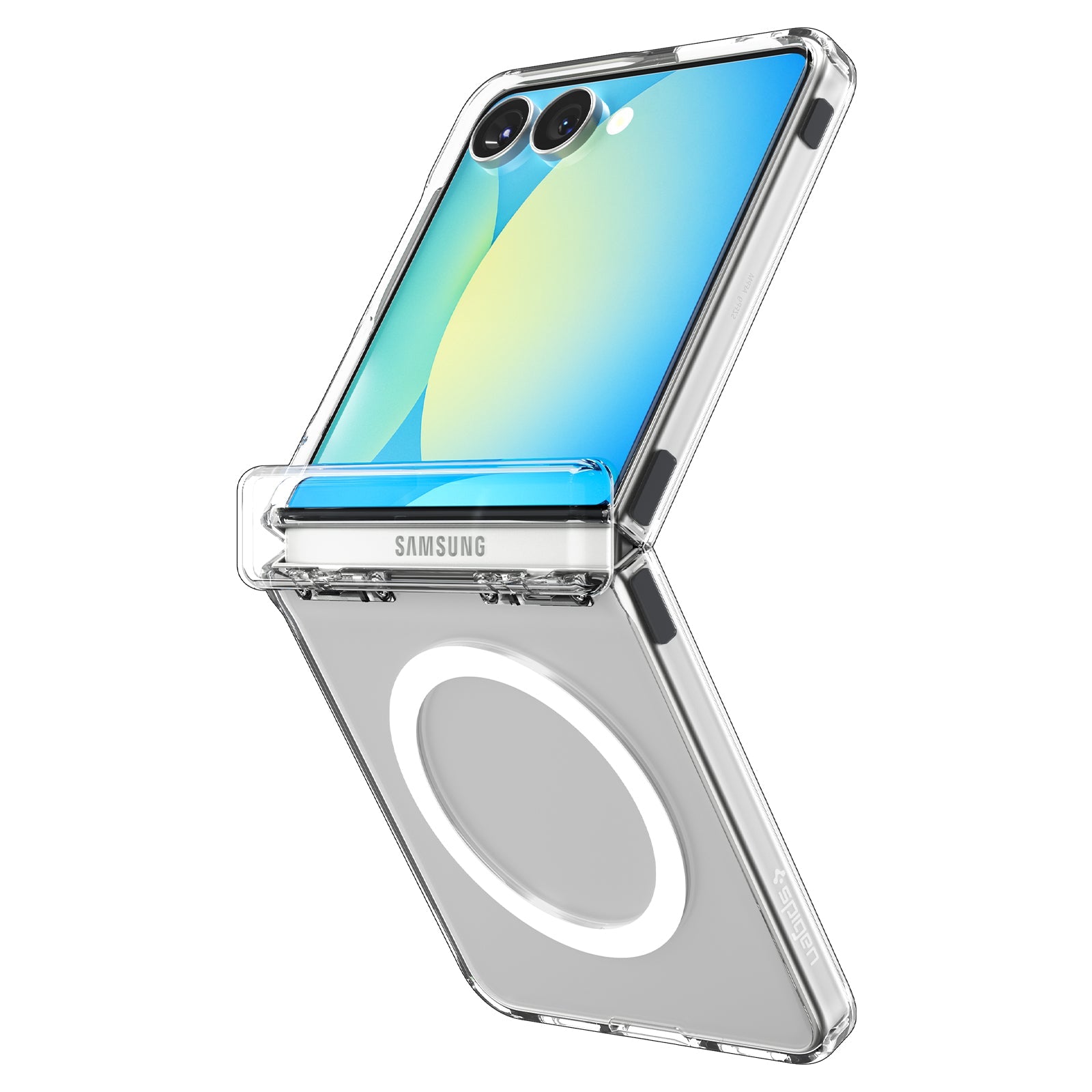 Spigen Galaxy Z Flip 7 Case – Ultra Hybrid Pro (MagFit) – Clear White – product image 18