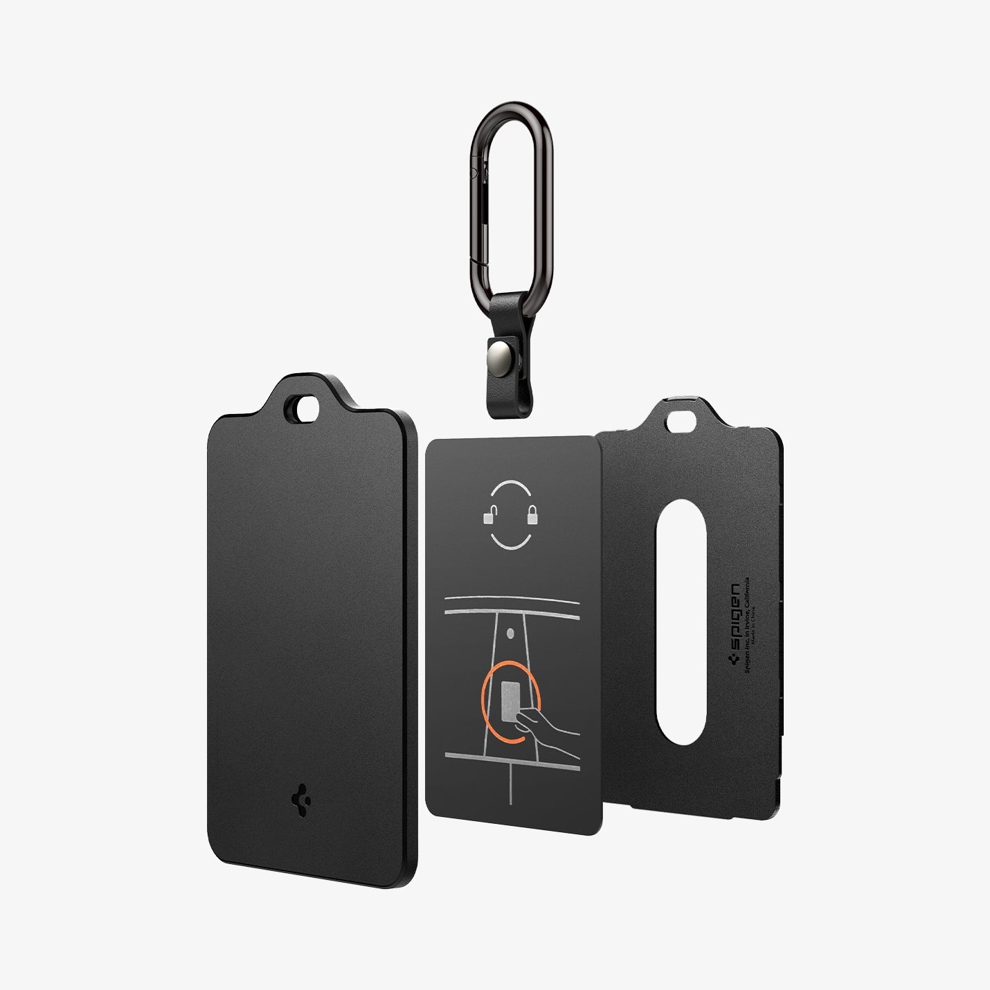 Spigen Tesla key card holder black and white 2-pack detail view
