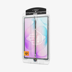 Galaxy Tab S12+ Glas.tR EZ Fit Pro showing an exploded view of the tablet, screen protector, application components, and installation tray.