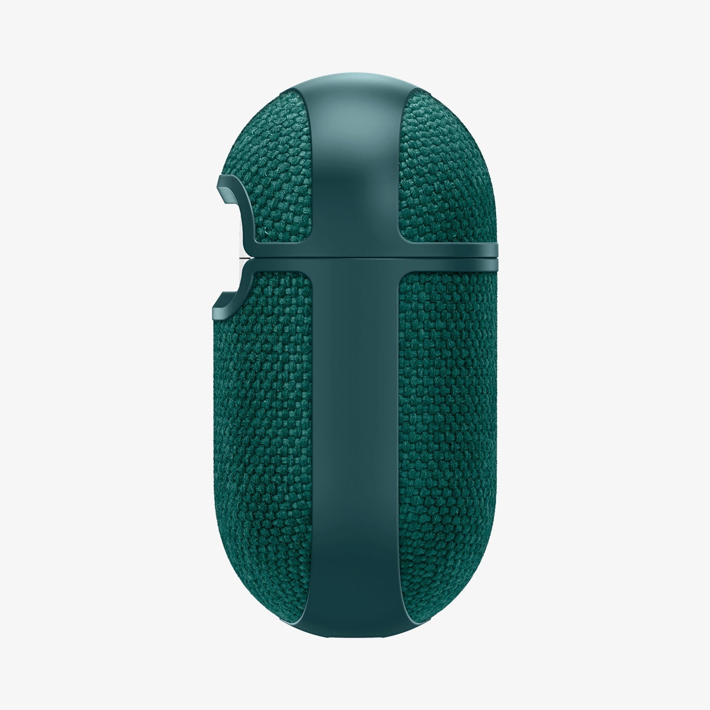 Side profile of Spigen Urban Fit AirPods 4 case in Midnight Green