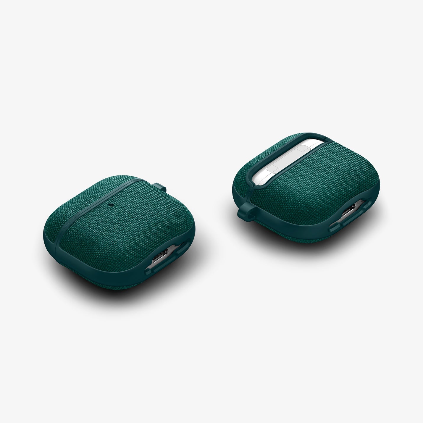 Multiple angles of Spigen Urban Fit AirPods 4 case in Midnight Green