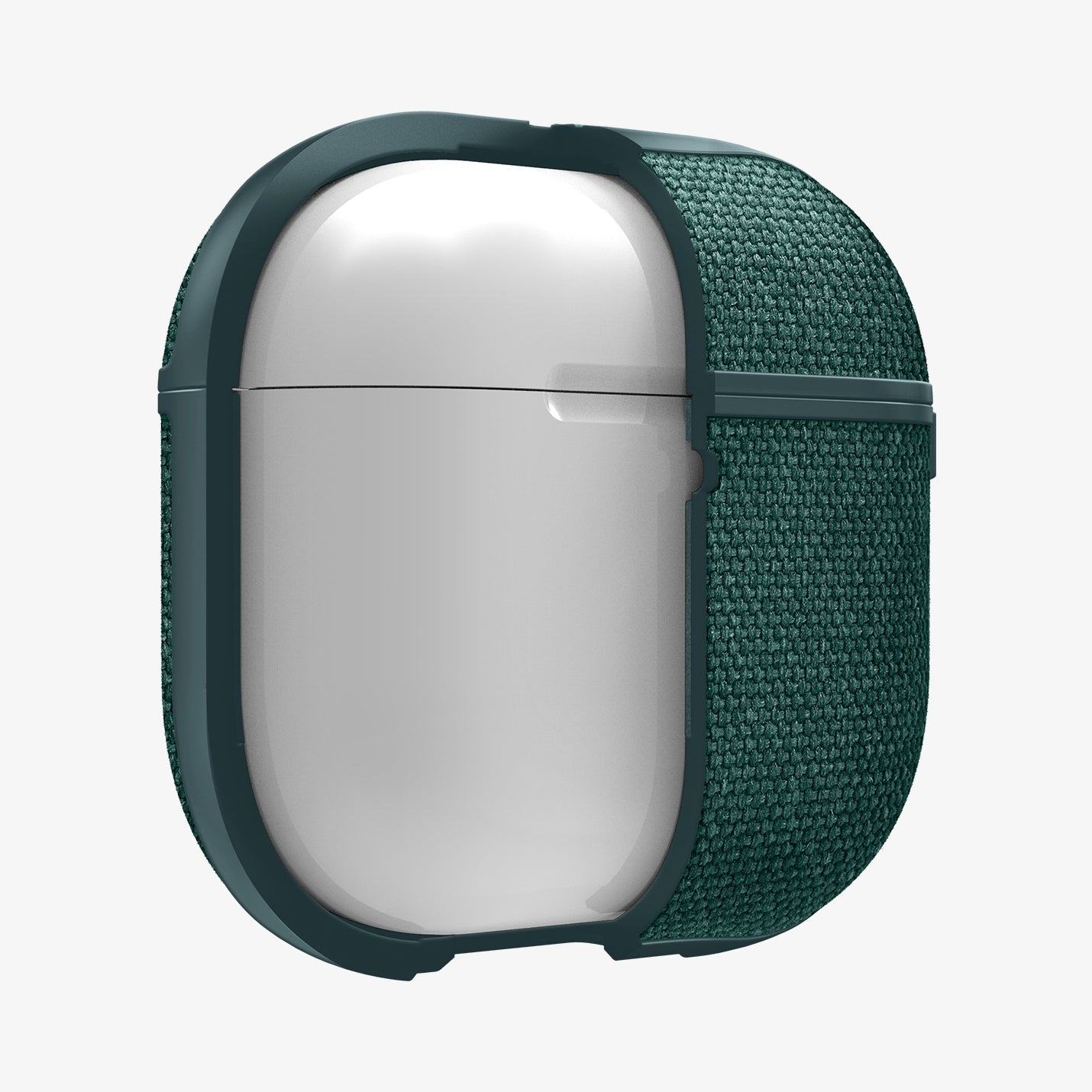 Cutaway view of Spigen Urban Fit AirPods 4 case in Midnight Green