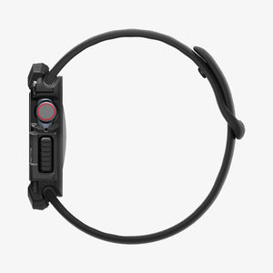 ACS08585 - Apple Watch Series 11 / 10 (42mm) Case Rugged Armor in Matte Black showing the side