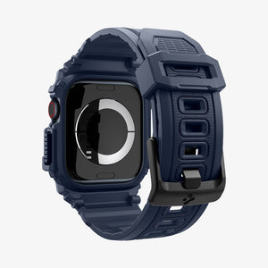 ACS08592 - Apple Watch Series 11 / 10 (42mm) Case Rugged Armor Pro in Navy Blue showing the 
back of watch face, partial sides, inner and bottom
