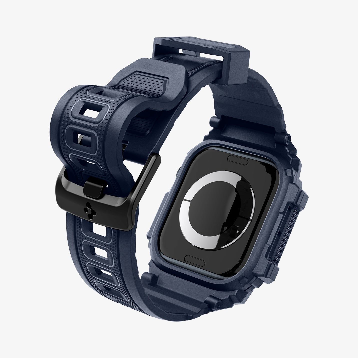 ACS08592 - Apple Watch Series 11 / 10 (42mm) Case Rugged Armor Pro in Navy Blue showing the 
back of watch face, partial sides and bottom
