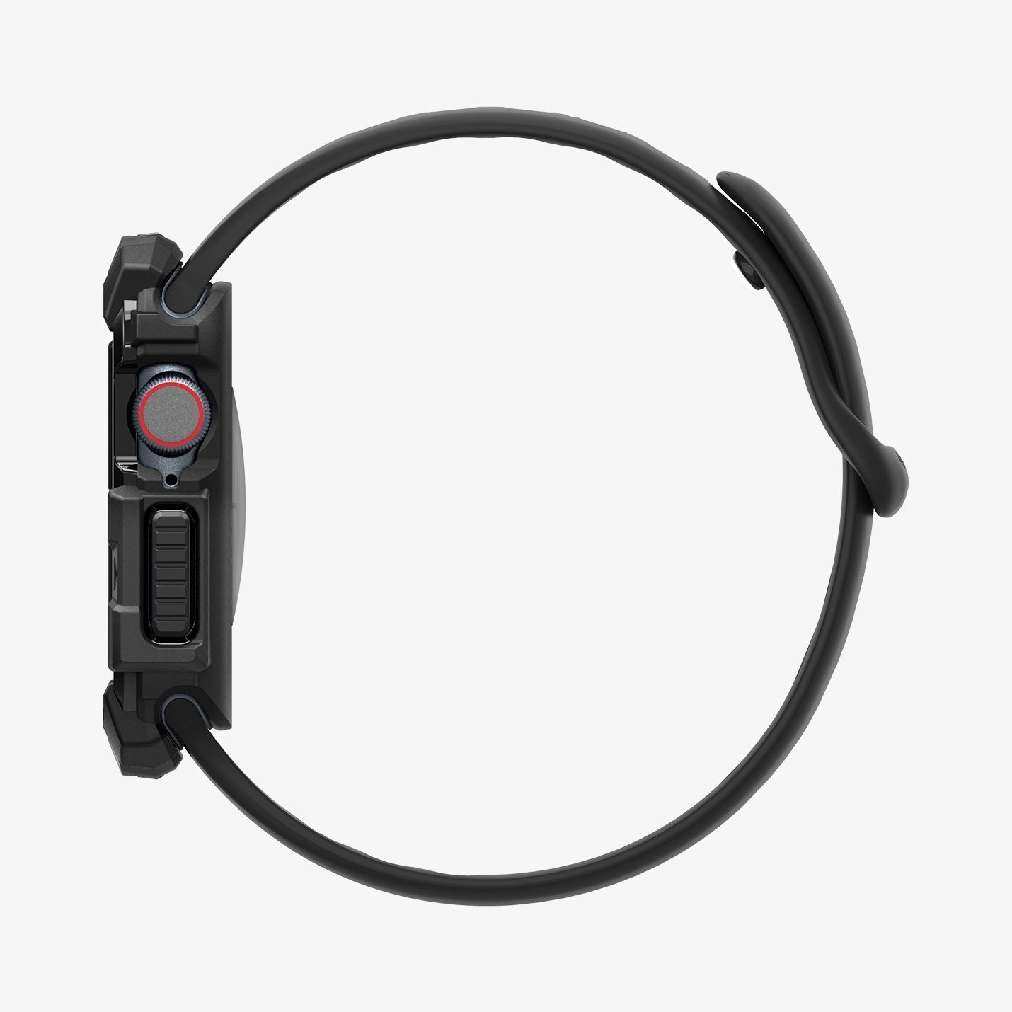 ACS08597 - Apple Watch Series 11 / 10 (46mm) Case Rugged Armor in Matte Black showing the side