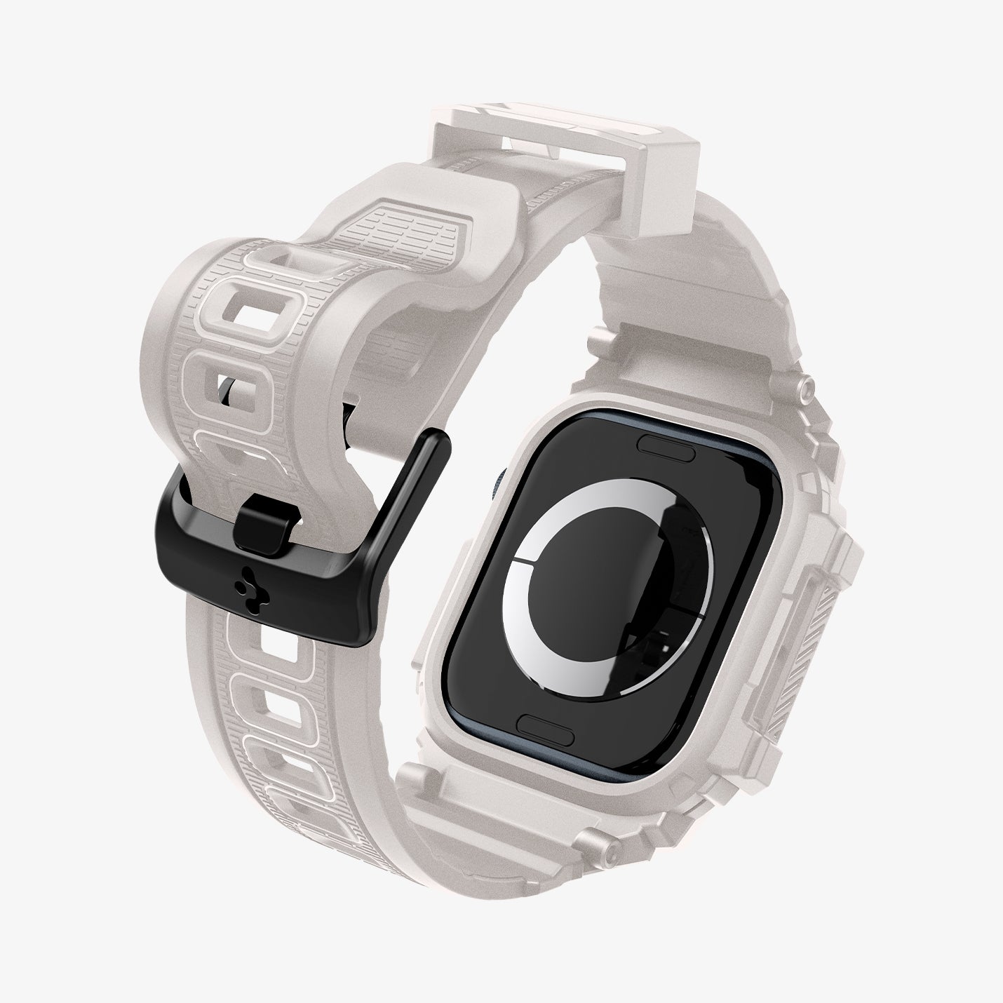 ACS08607 - Apple Watch Series 11 / 10 (46mm) Case Rugged Armor Pro in Dune Beige showing the back of watch face, partial sides and bottom