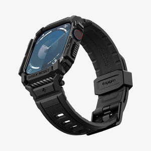 ACS08604 - Apple Watch Series 11 / 10 (46mm) Case Rugged Armor Pro in Matte Black showing the front, partial side, inner and bottom
