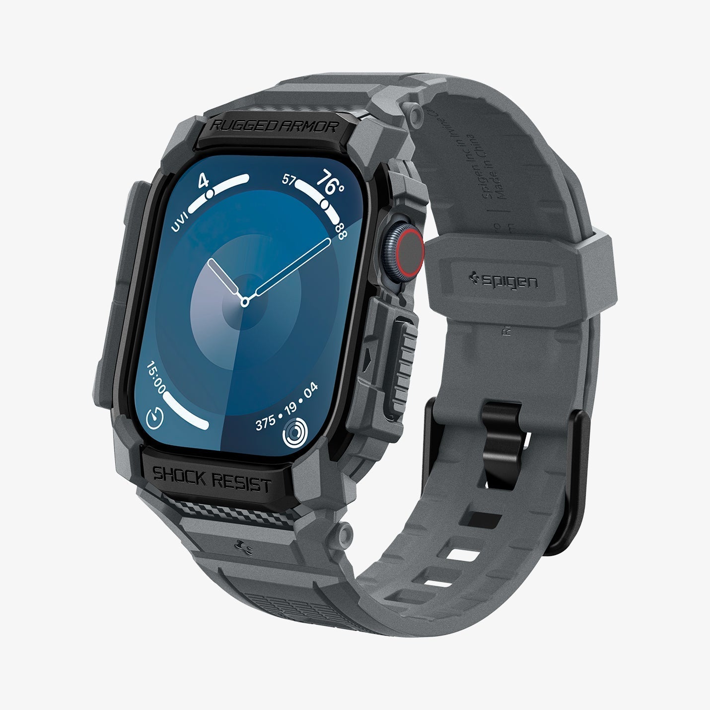 ACS08605 - Apple Watch Series 11 / 10 (46mm) Case Rugged Armor Pro in Dark Gray showing the front, partial sides, partial inner and bottom