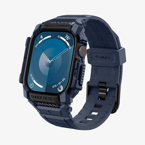 ACS08606 - Apple Watch Series 11 / 10 (46mm) Case Rugged Armor Pro in Navy Blue showing the front, partial sides, partial inner and bottom