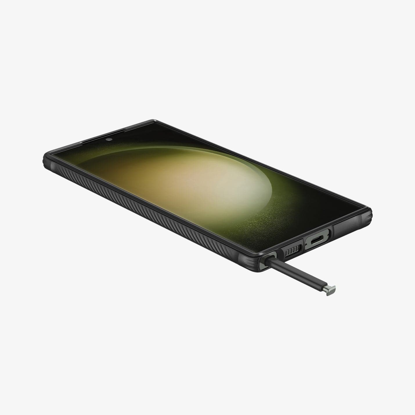 ACS05613 - Galaxy S23 Ultra Case Rugged Armor in matte black showing the back