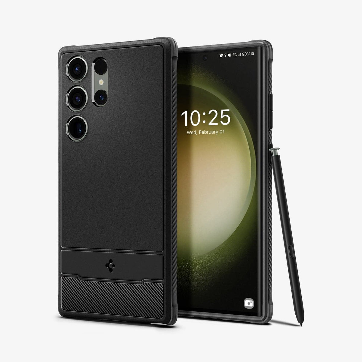 Spigen Galaxy S23 Ultra Case – Rugged Armor – Matte Black – main product image