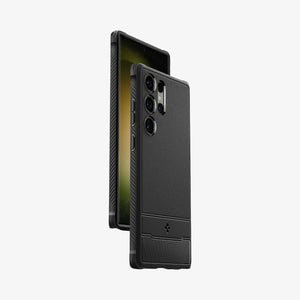 ACS05613 - Galaxy S23 Ultra Case Rugged Armor in matte black showing the back