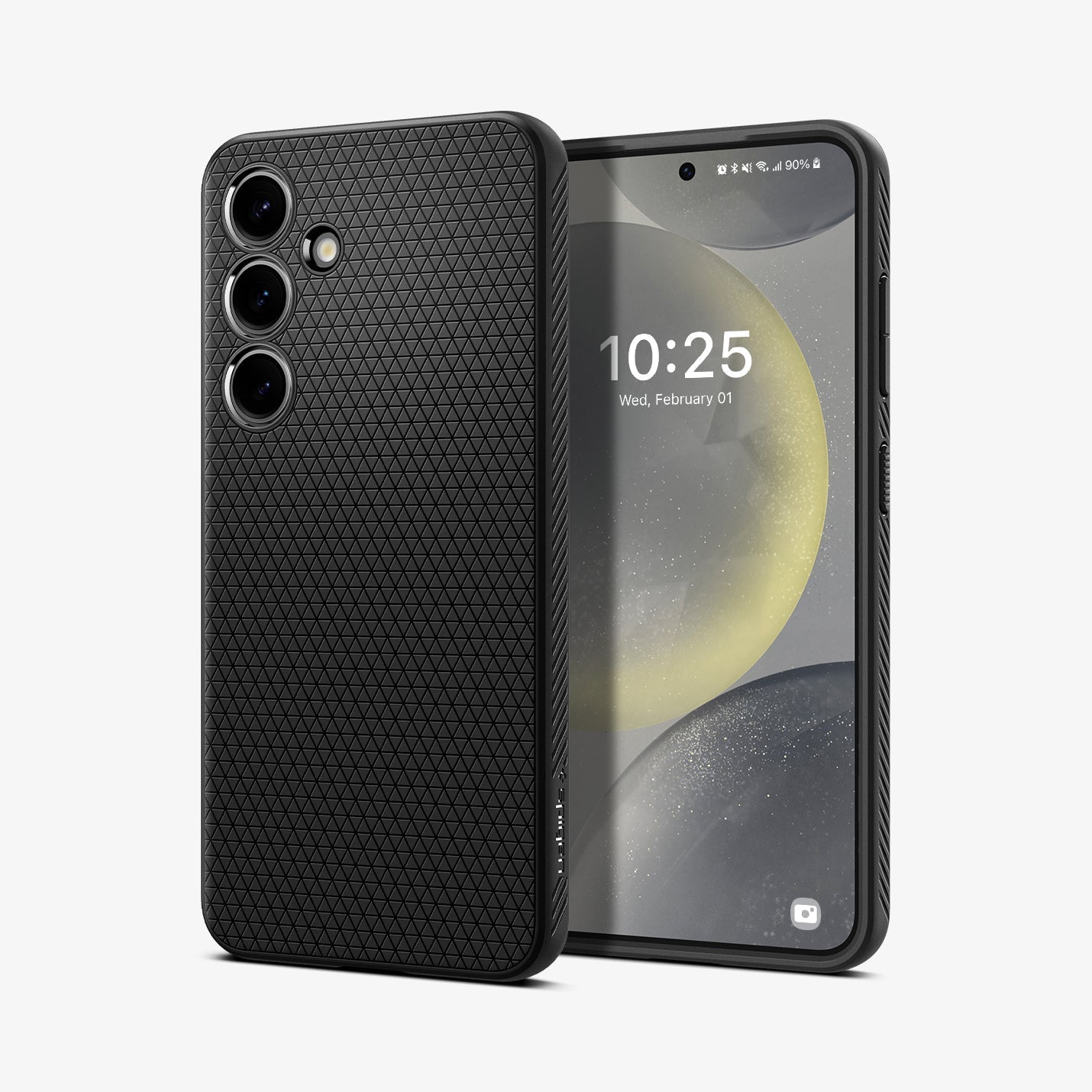 ACS07287 - Galaxy S24 Ultra Case Liquid Air in Matte Black showing the back