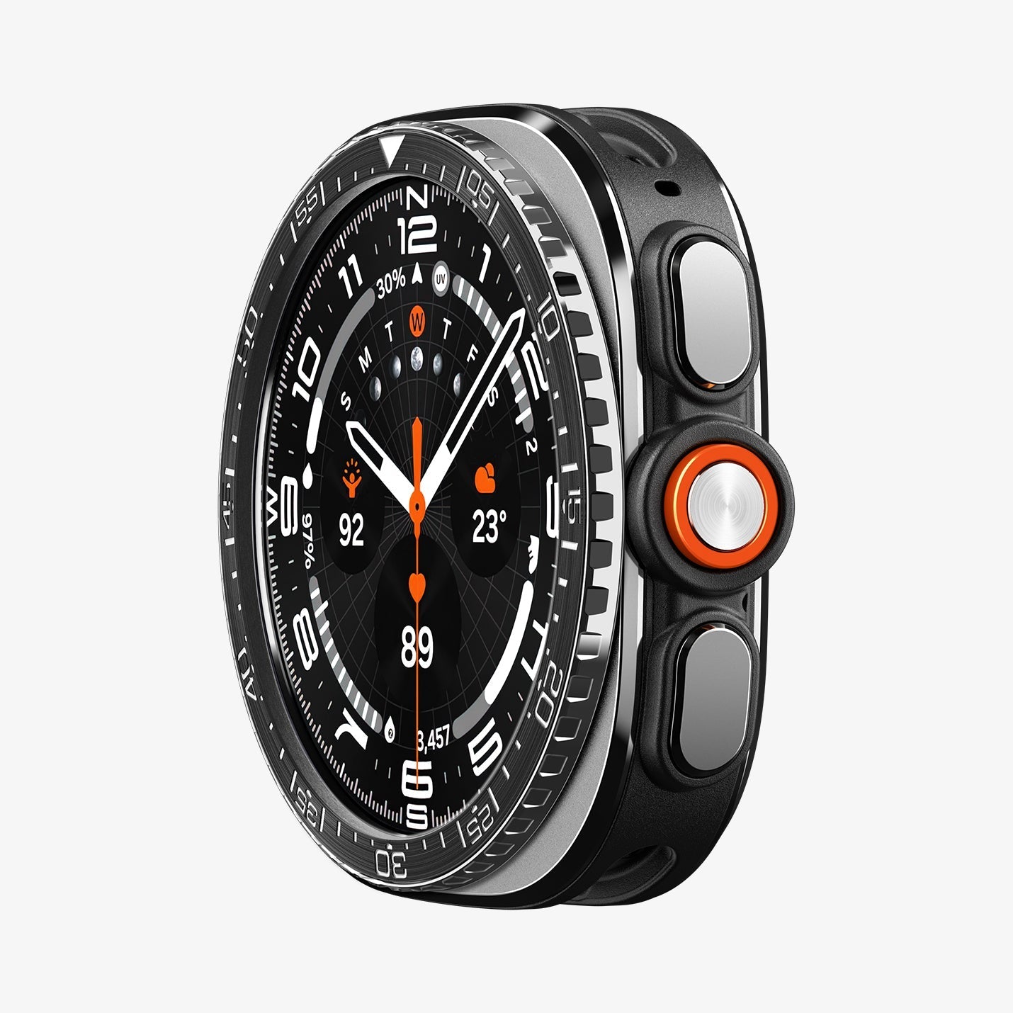 Spigen Galaxy Watch Ultra 2 47mm Bezel Ring - Bezel Tune - Black - white background detail image 1