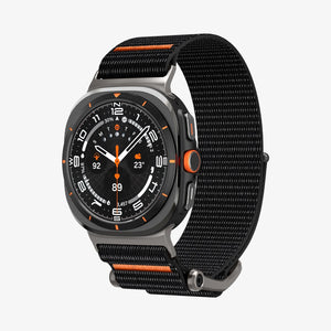 Spigen Galaxy Watch Ultra 2 & Ultra 47mm Band - DuraPro Flex - Black - white background detail image 1