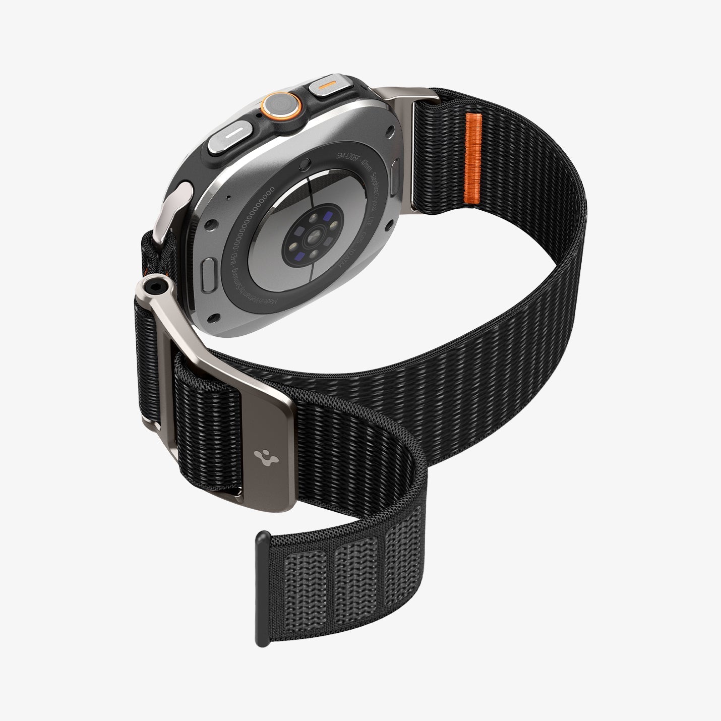 Spigen Galaxy Watch Ultra 2 & Ultra 47mm Band - DuraPro Flex - Black - white background detail image 2