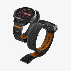 Spigen Garmin 22mm Quick Release Watch Band – Athlex Air — Active Black Orange, fit, construction or use view 15