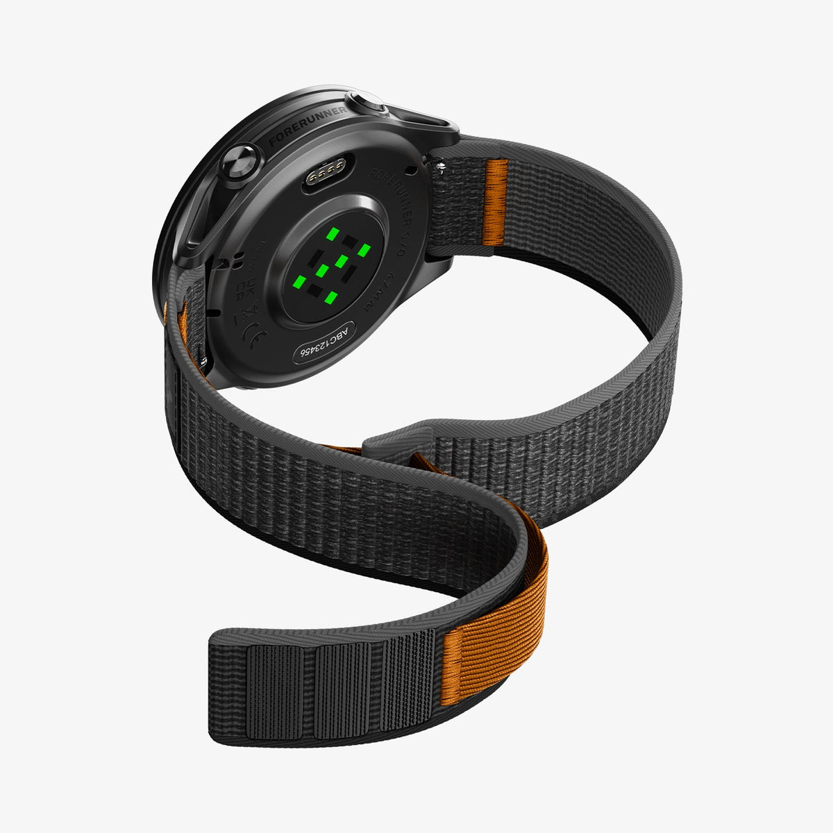 Spigen Garmin 22mm Quick Release Watch Band – Athlex Air — Active Black Orange, fit, construction or use view 18
