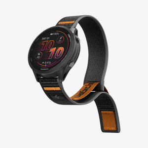 Spigen Garmin 22mm Quick Release Watch Band – Athlex Air — Active Black Orange, fit, construction or use view 16