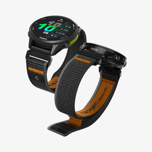 Spigen Garmin 22mm QuickFit Watch Band – Athlex Air — Active Black Orange, fit, construction or use view 2