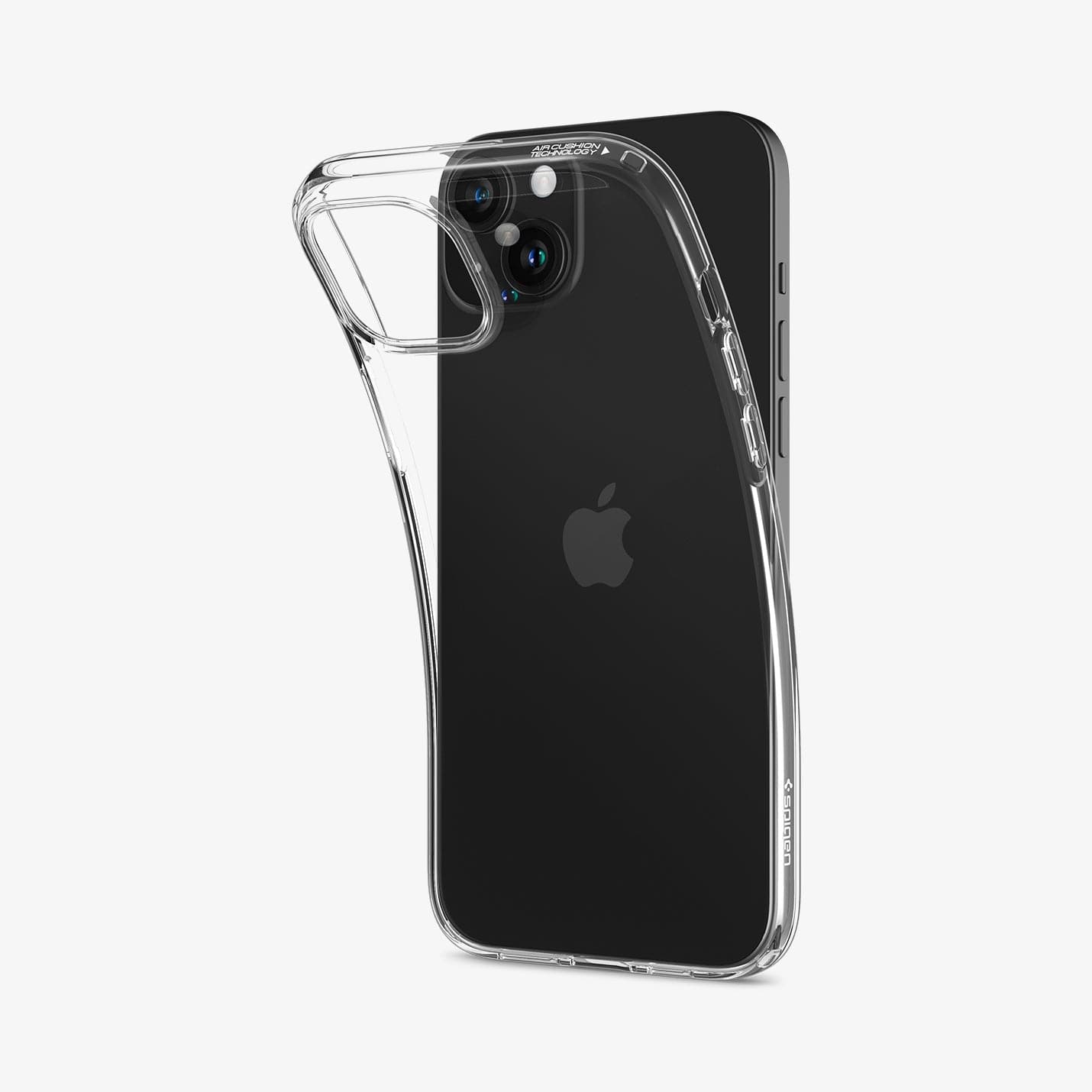 ACS06557 - iPhone 15 Pro Max Case Liquid Crystal in crystal clear showing the back