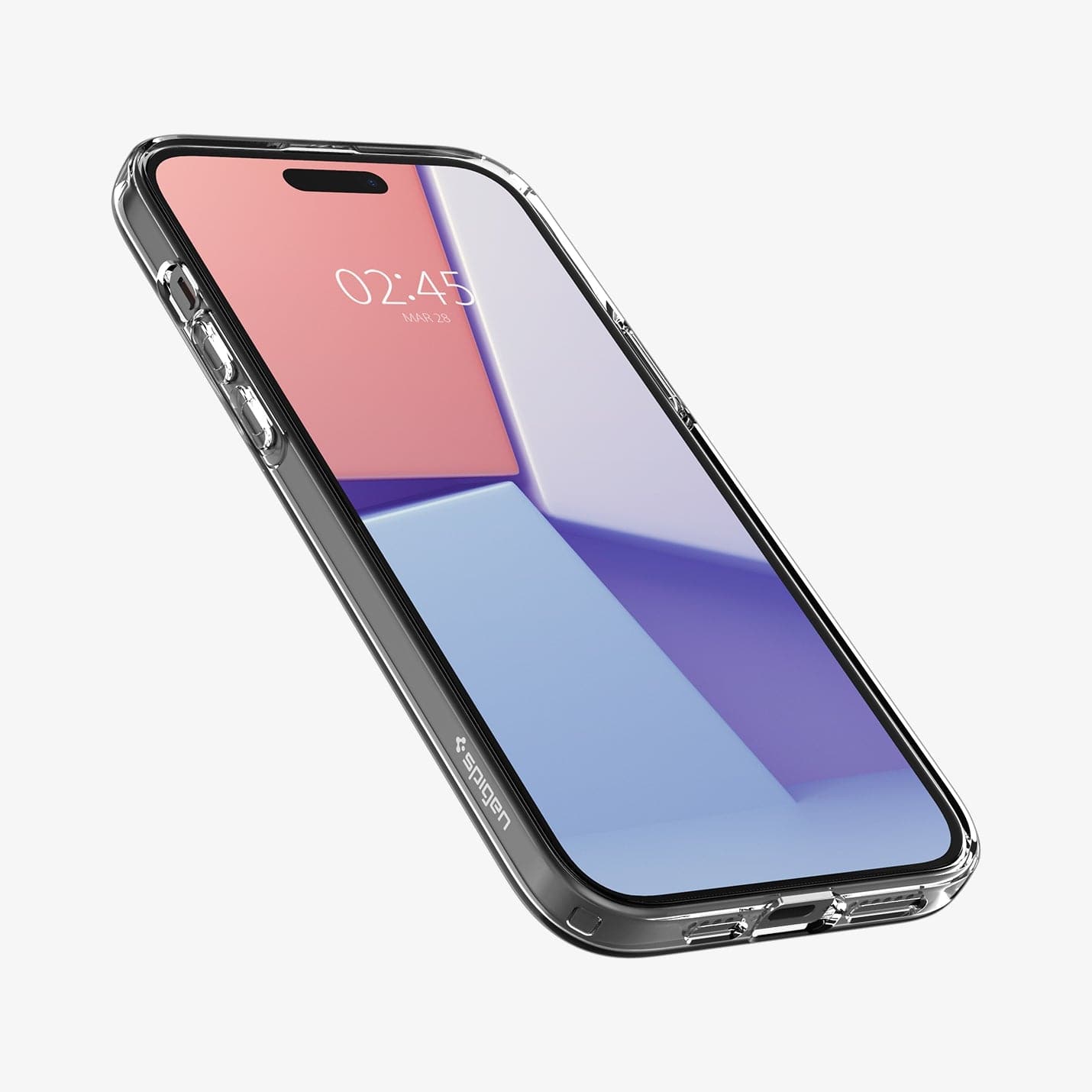 ACS06557 - iPhone 15 Pro Max Case Liquid Crystal in crystal clear showing the back