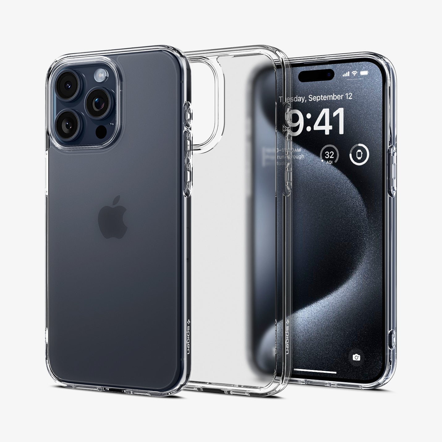 Spigen Ultra Hybrid Matte case for iPhone 15 Pro in Frost Clear – detail image 1