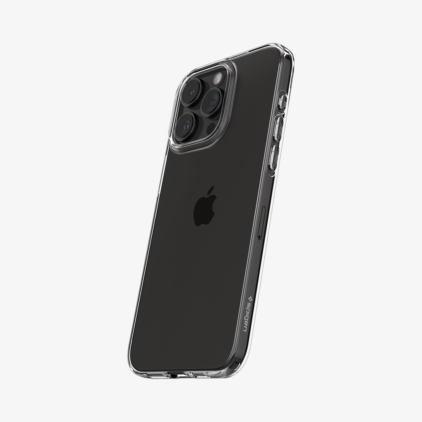 ACS06557 - iPhone 15 Pro Max Case Liquid Crystal in crystal clear showing the back