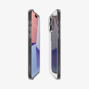 ACS06557 - iPhone 15 Pro Max Case Liquid Crystal in crystal clear showing the back