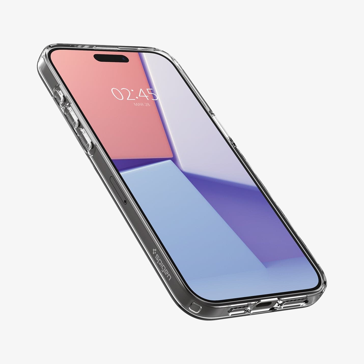 ACS06557 - iPhone 15 Pro Max Case Liquid Crystal in crystal clear showing the back