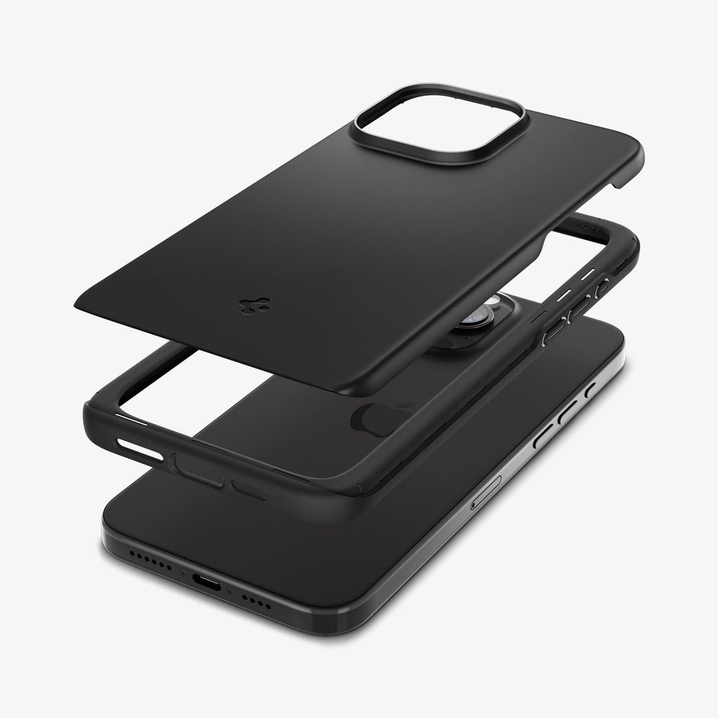 Spigen Thin Fit case for iPhone 15 Pro Max in Black – detail image 2