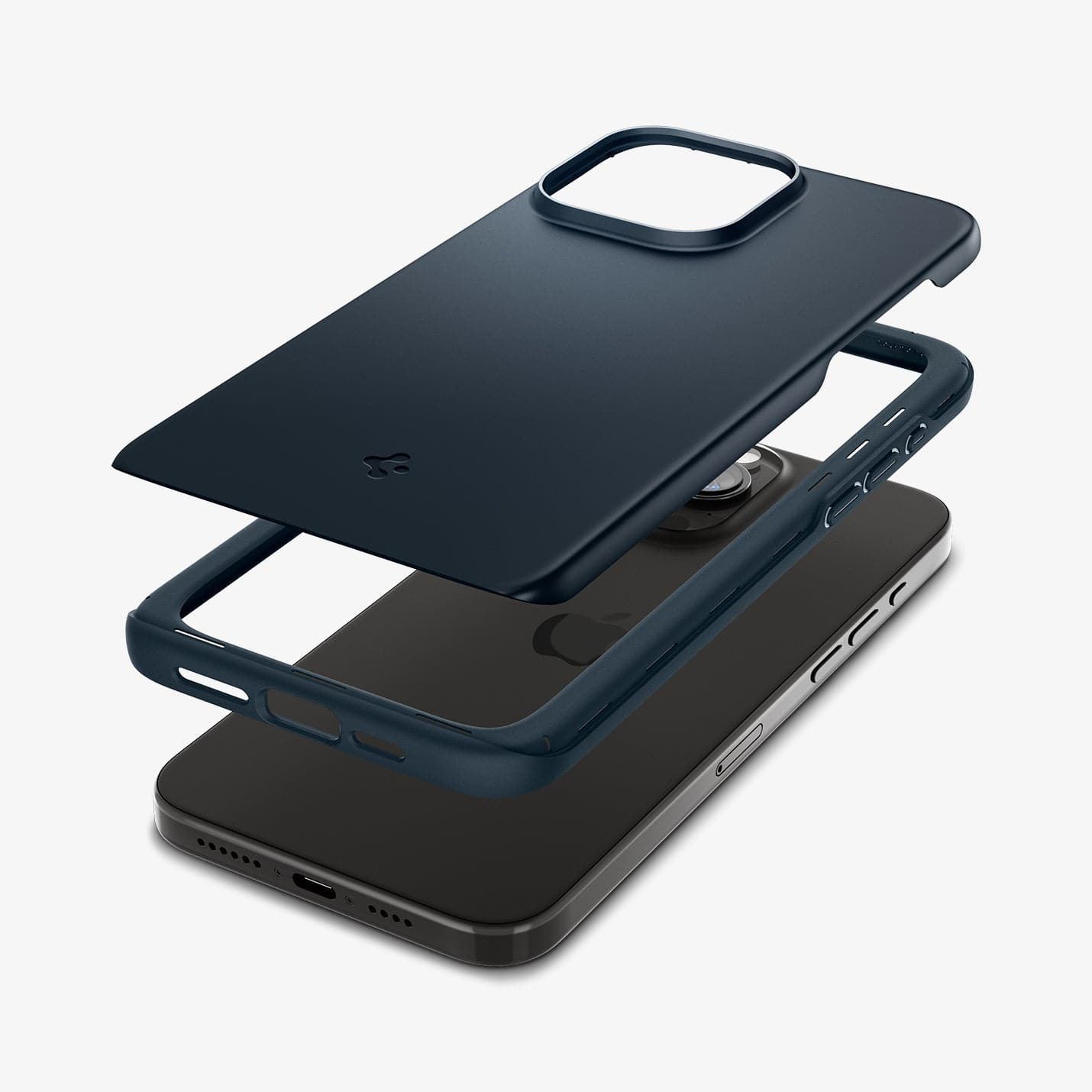Spigen Thin Fit case for iPhone 15 Pro Max in Metal Slate – detail image 2