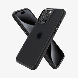 Spigen Ultra Hybrid Matte case for iPhone 15 Pro Max in Frost Black – detail image 3