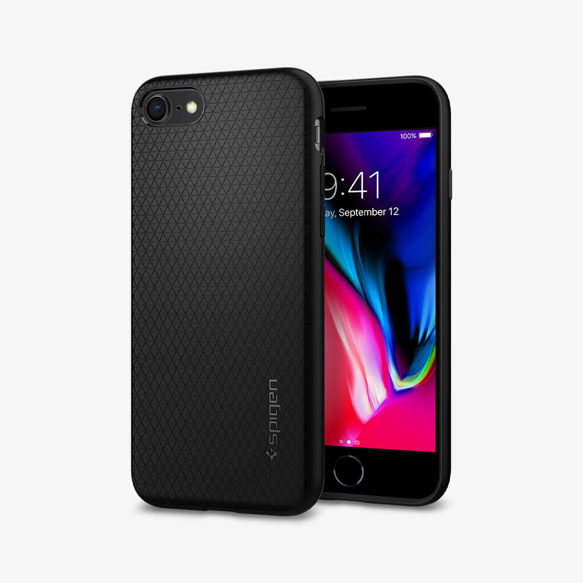 042CS20511 - iPhone SE Liquid Air case in black showing the back