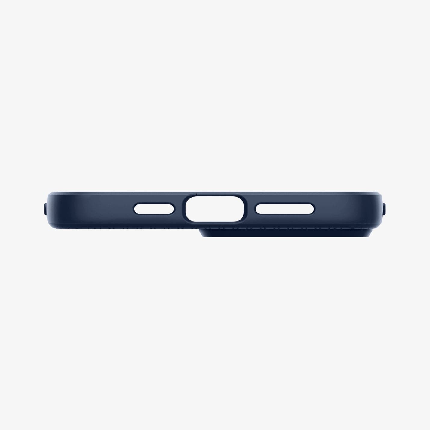 Spigen Liquid Air case for iPhone 13 Pro Max in Navy Blue – charging-port and speaker cutouts