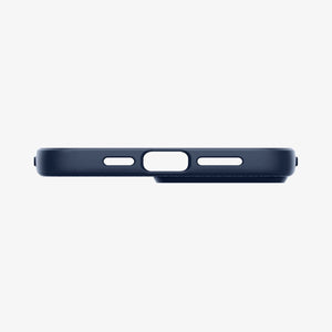 Spigen Liquid Air case for iPhone 13 Pro Max in Navy Blue – charging-port and speaker cutouts