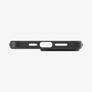 Spigen iPhone 14 Pro Case – Liquid Air - Matte Black - bottom cutout detail