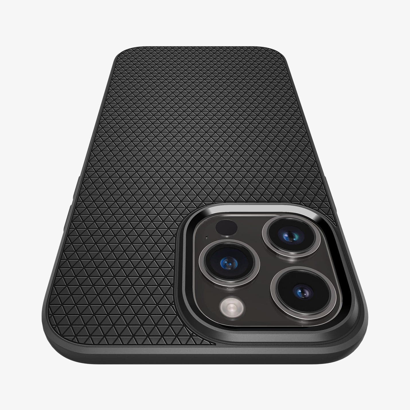 Spigen iPhone 14 Pro Case – Liquid Air - Matte Black - zoomed textured-back detail