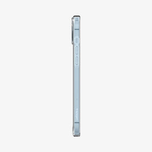 Spigen iPhone 14 Plus Case – Ultra Hybrid Matte in Frost Clear – volume-button side profile