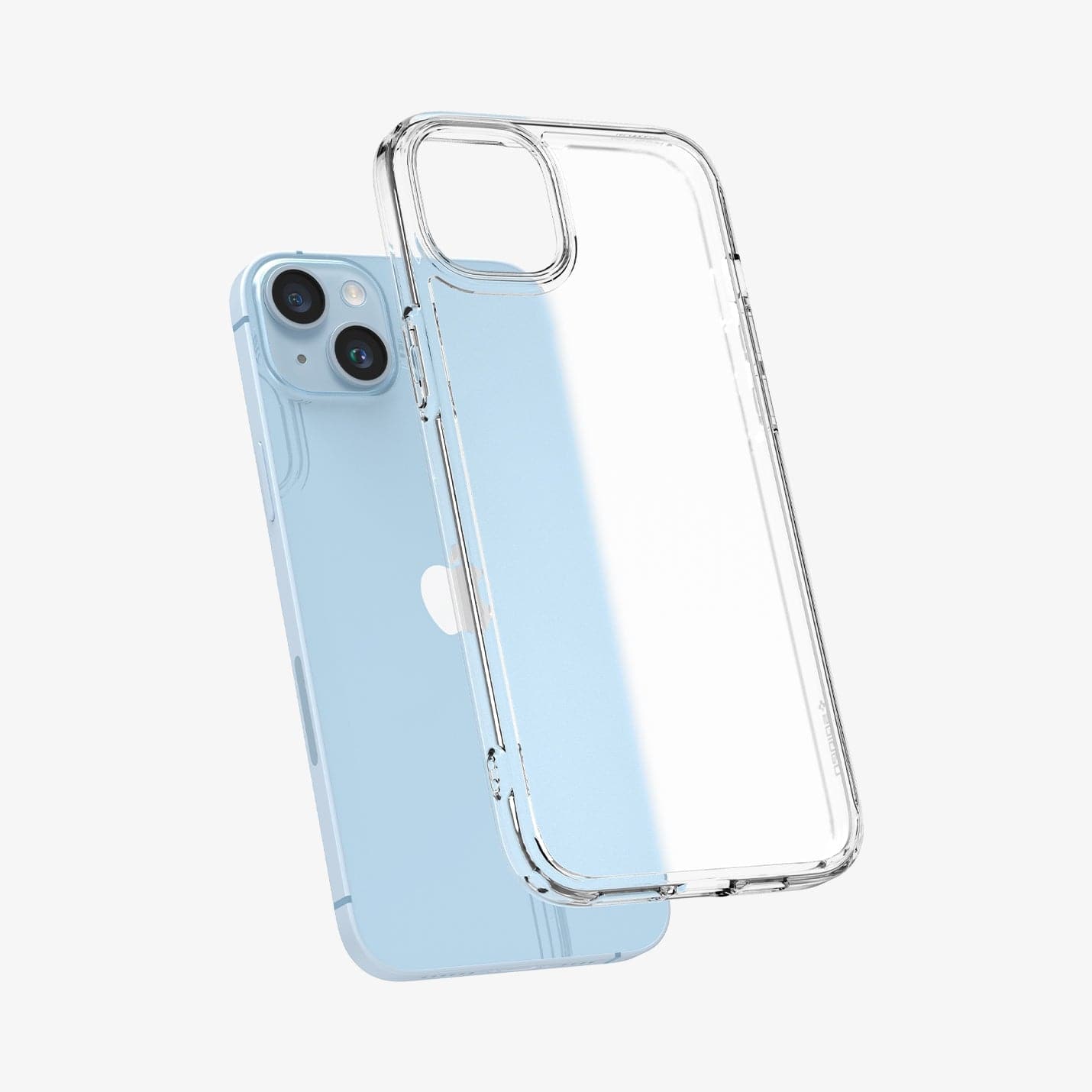Spigen iPhone 14 Plus Case – Ultra Hybrid Matte in Frost Clear – case lifted from the phone