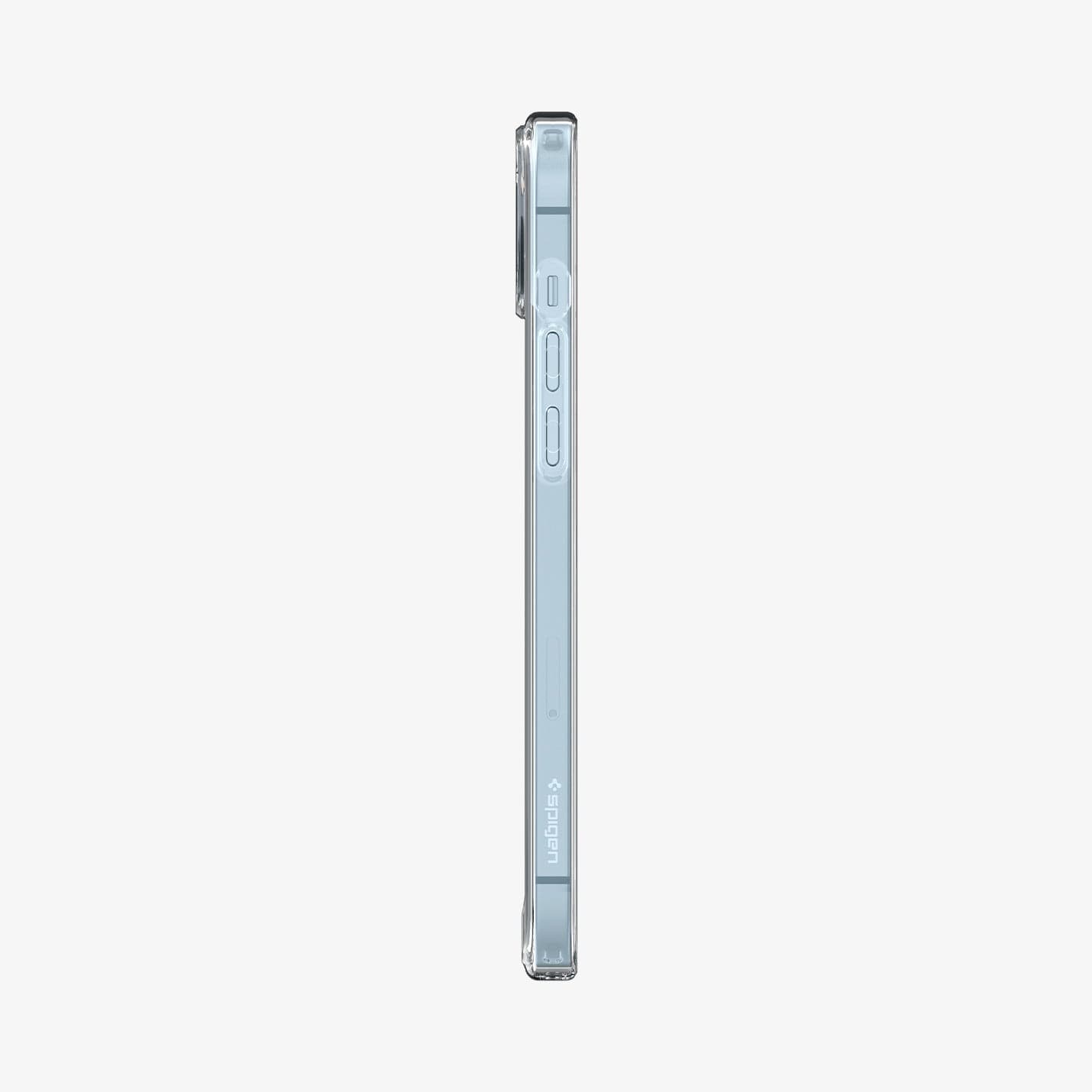 Spigen iPhone 14 Plus Case – Ultra Hybrid (MagFit) in White – volume-button side profile