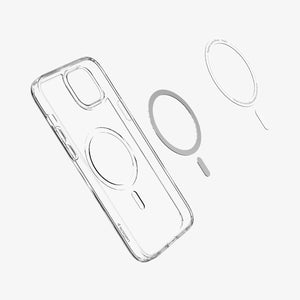 Spigen iPhone 14 Plus Case – Ultra Hybrid (MagFit) in White – case and magnetic-layer construction