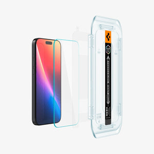 Spigen iPhone 17 Pro / 17 Screen Protector – GLAS.tR EZ Fit (2 Pack) - Clear - screen protector, device and installation tray