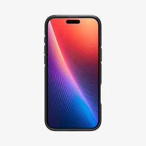 Spigen iPhone 16 Pro Core Armor case in Matte Black - front view with raised screen edge